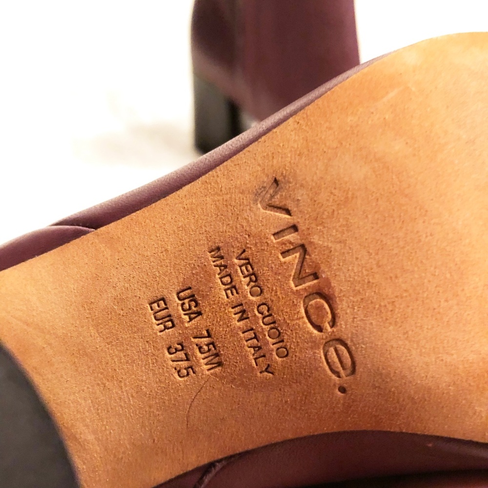 NEW Vince Ridley Wooden Heel Leather Ankle Boots - Picture 2 of 8
